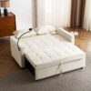 Loveseat Sofa Pull Out Sofa Bed Sleeper Sofa With A Reversible Backrest Cushion, Side Pockets, 2 USB Ports And A Phone Holder For Living Room - Beige - Image 12