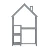 House-Shaped Wooden Writing Desk, Kids Study Table, Bookshelf & Toy Storage - Gray - Image 13