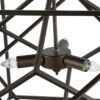3 Light Metal Chandelier, Hanging Light Fixture With Adjustable Chain For Kitchen, Bulb Not Included - Black - Image 3