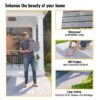 10 Piece Interlocking Deck Tiles Striped Pattern, Square Acacia Hardwood Outdoor Flooring For Patio, Bancony, Pool Side - Light Gray - Image 6