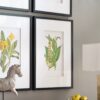 Botanical Flower Wall Art, Home Decor For Living Room Dining Room, Bedroom, Hallway (Set of 4) - White / Blue - Image 5