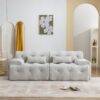 Large Size 2 Seater Sofa, Pure Foam Comfy Sofa Couch, Modern Lounge Sofa For Living Room, Apartment - Beige - Image 3