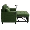 Convertible Loveseat Sofa Bed With Adjustable Backrest USB Ports Phone Holder Side Pockets Chenille - Green - Image 20