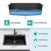 Kitchen Sink 33" X 22" Granite Composite Drop In Sink With Durable Construction - Black - Image 9