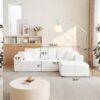 Cloud Sectional Couch With L Shape Chaise, Deep Seat - White - Image 3
