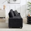 Modern Sofa 3 Seater Compressed Couch With Cup Holders - Black - Image 6