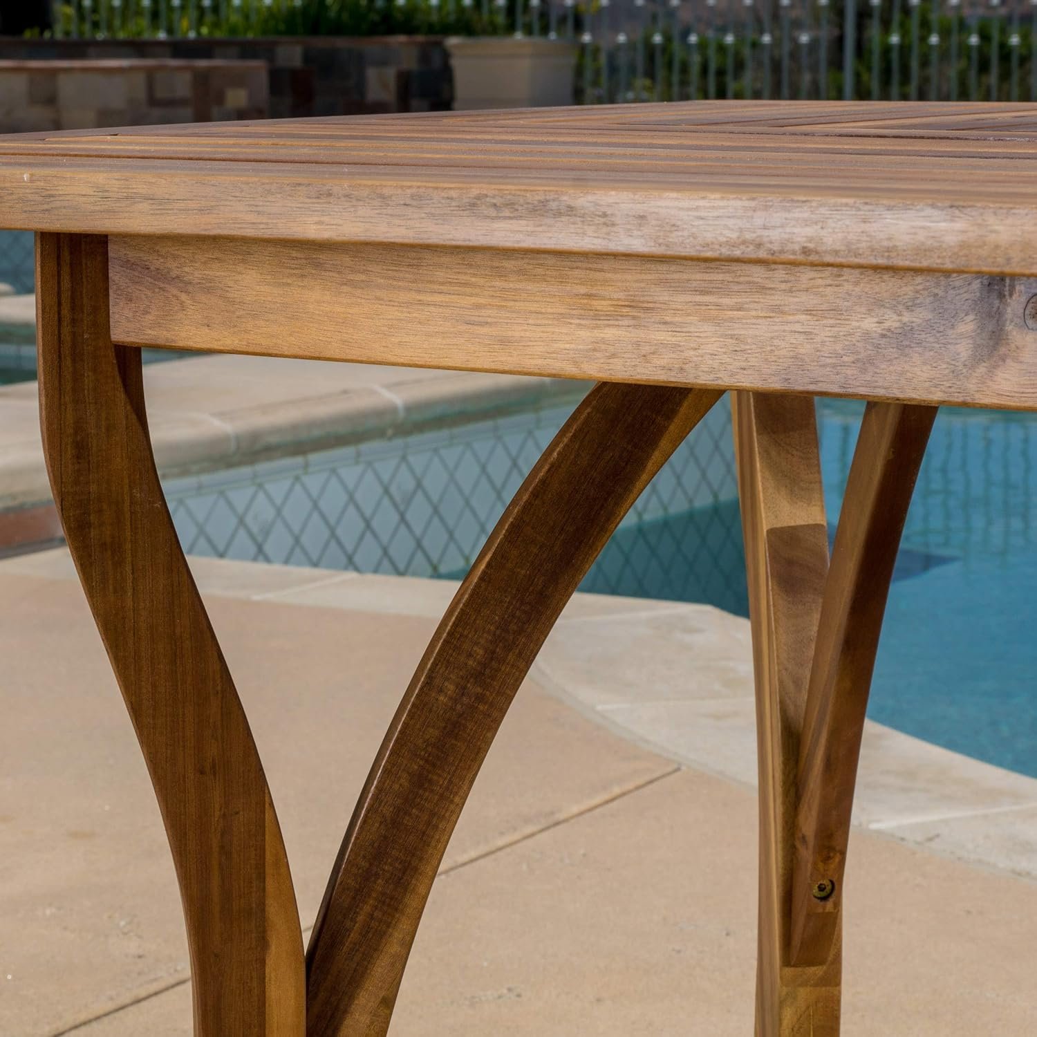 Outdoor Hermosa 7 Piece Wood Dining Set With Cushions - Teak - Image 6