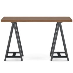 Sawhorse - Solid Walnut Veneer And Metal Console Sofa Table - Walnut