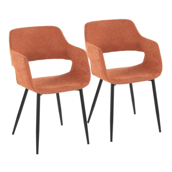 Margarite - Contemporary Dining / Chair (Set of 2) - Black / Orange
