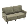 Mid Century Modern Loveseat Sofa With USB Ports, Removable Pillow Cover - Green - Image 8