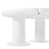 Round Petal Shaped Coffee Table Style Center Table With 3 Thick Legs Minimalist Irregular End Table With Sleek Round Edges For Living Room - White - Image 11