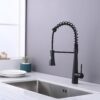 Commercial Kitchen Faucet With Pull Down Sprayer And Magnetic Docking Spray Head - Matte Black - Image 7