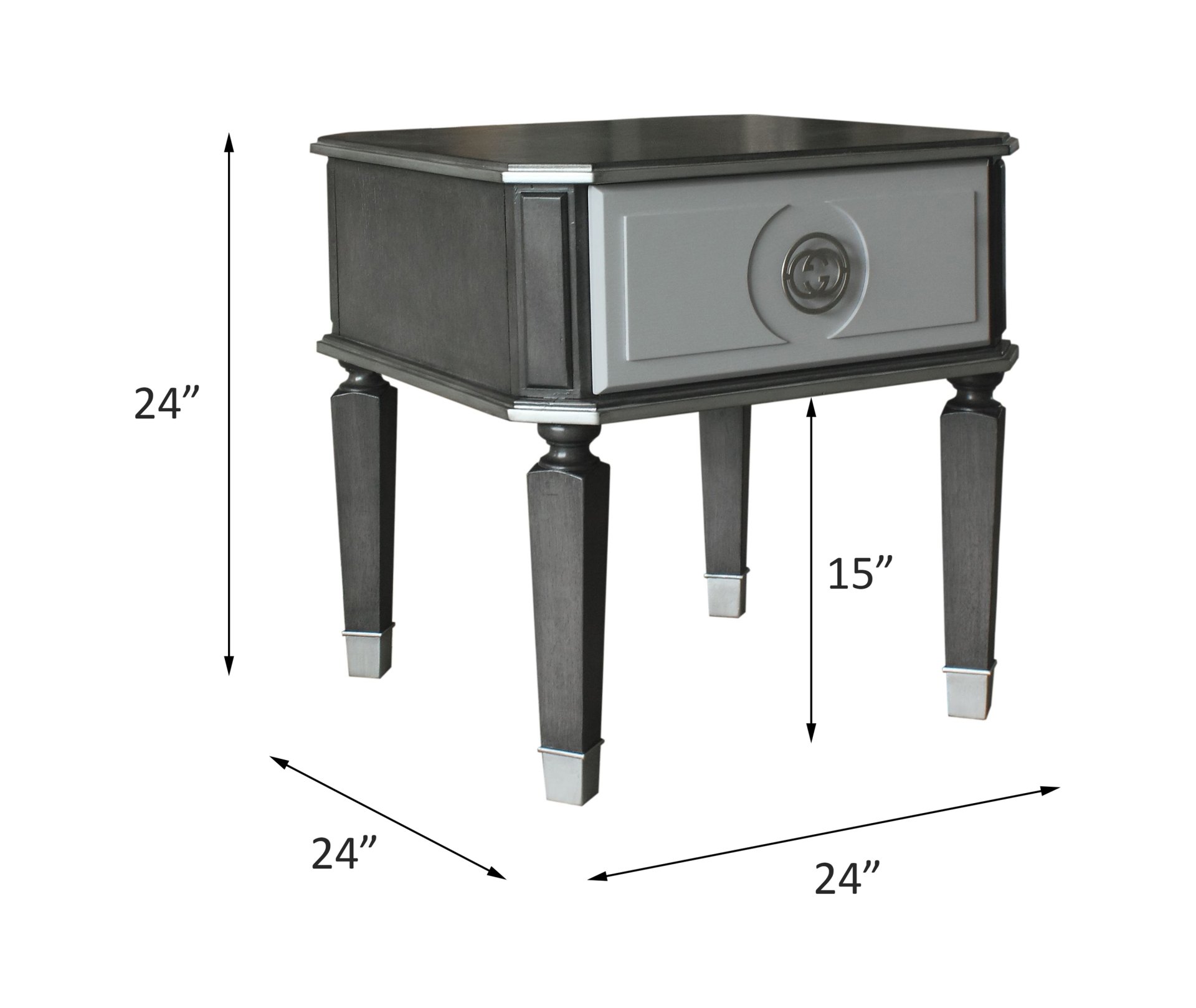 House Beatrice - End Table - Charcoal / Light Gray - Image 5