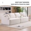 Compression Sofa: 4 Seater Combined Sofa, Crochet Yarn Fabric, Full Sponge Compression Sofa, Combined Sofa With 4 Pillows For Home Living / Home Furniture / Apartment - Beige - Image 3