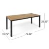Rectangular Outdoor Dining Table Tabletop With Iron Legs - Black - Image 3