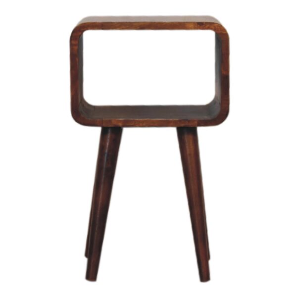 Mini Curved Open Bedside Table - Brown
