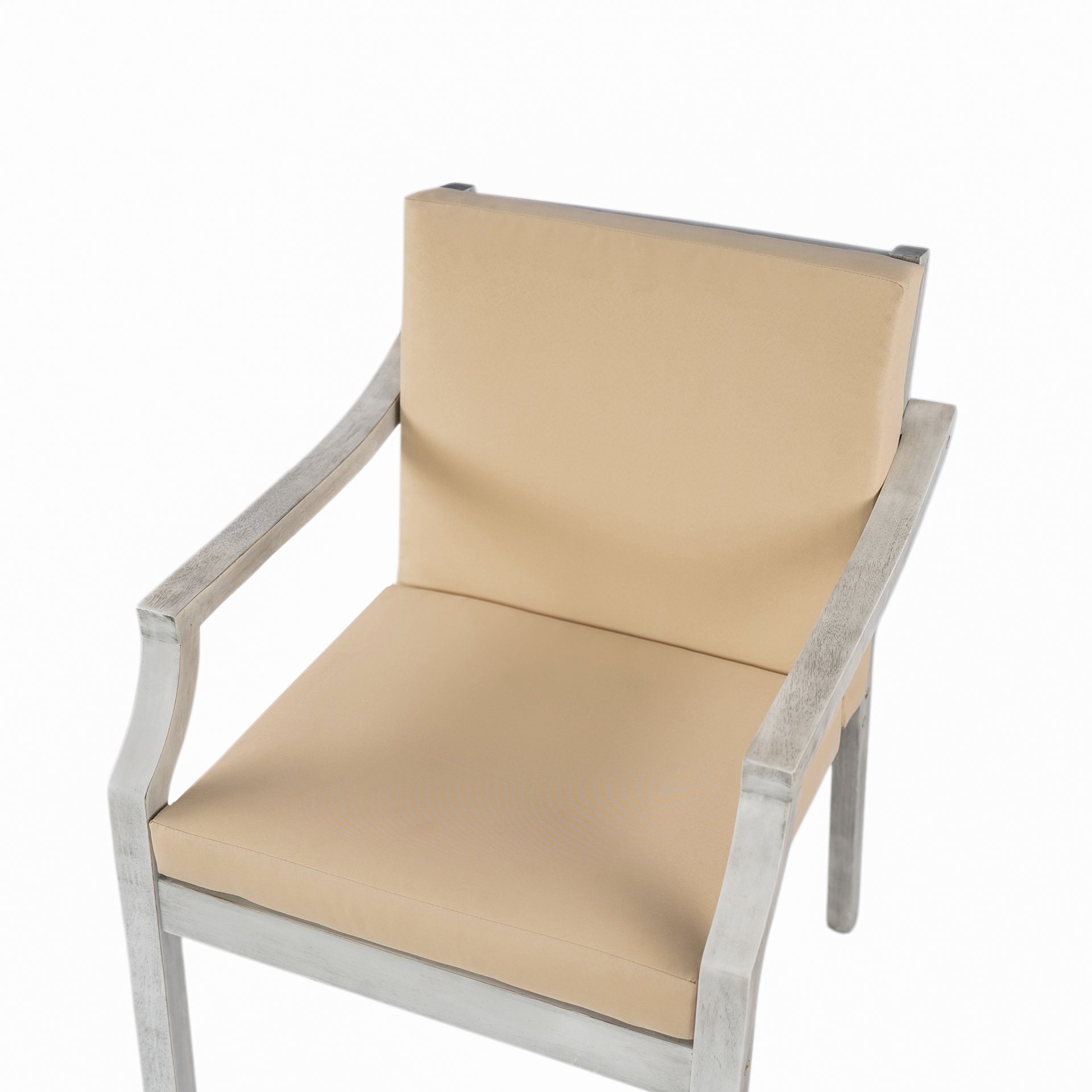 Outdoor Dinning Set 4 Person Outdoor Wooden Dinning Set With An Umbrella Hole And Removable Cushions For Patio, Backyard, Garden - Antique Gray - Image 23