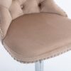 Swivel Velvet Barstools Adjusatble Seat Height From 25-33", Modern Upholstered Chrome Base Bar Stools With Backs Comfortable Tufted For Home Pub And Kitchen Island (Set of 2) - Khaki - Image 9