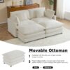 Modern Sofa Modular Sofa Couch Upholstered Corduroy L - Shape Sectional Sofa With Side Storage Pockets For Living Room - Beige - Image 14