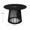 Modern Round Coffee Table With Grille Molding For Living Room, Bedroom, Or Balcony - Black - Image 3