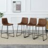(Set of 2) Retro Bar Chairs, Comfortable Stools Suitable For Industrial And Vintage Style Settings - Brown - Image 6