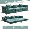 Convertible Floor Sofa Bed With Fixed Shape Frame, Boneless Modular Sectional Sofa, For Living Room - Dark Green - Image 3