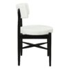 Mid Century Modern Dining Chairs With Unique Open Back And Upholstered Curved Backrest - Black / Beige - Image 9