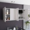 Wall Cabinet Four Doors, With Two Internal Shelves And Internal Plate And Glass Organizer - White - Image 3