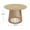 Modern Round Coffee Table With Grille Molding For Living Room, Bedroom, Or Balcony - Oak - Image 3