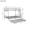 Full Long Over Queen Metal Bunk Bed With Trundle - Silver - Image 16