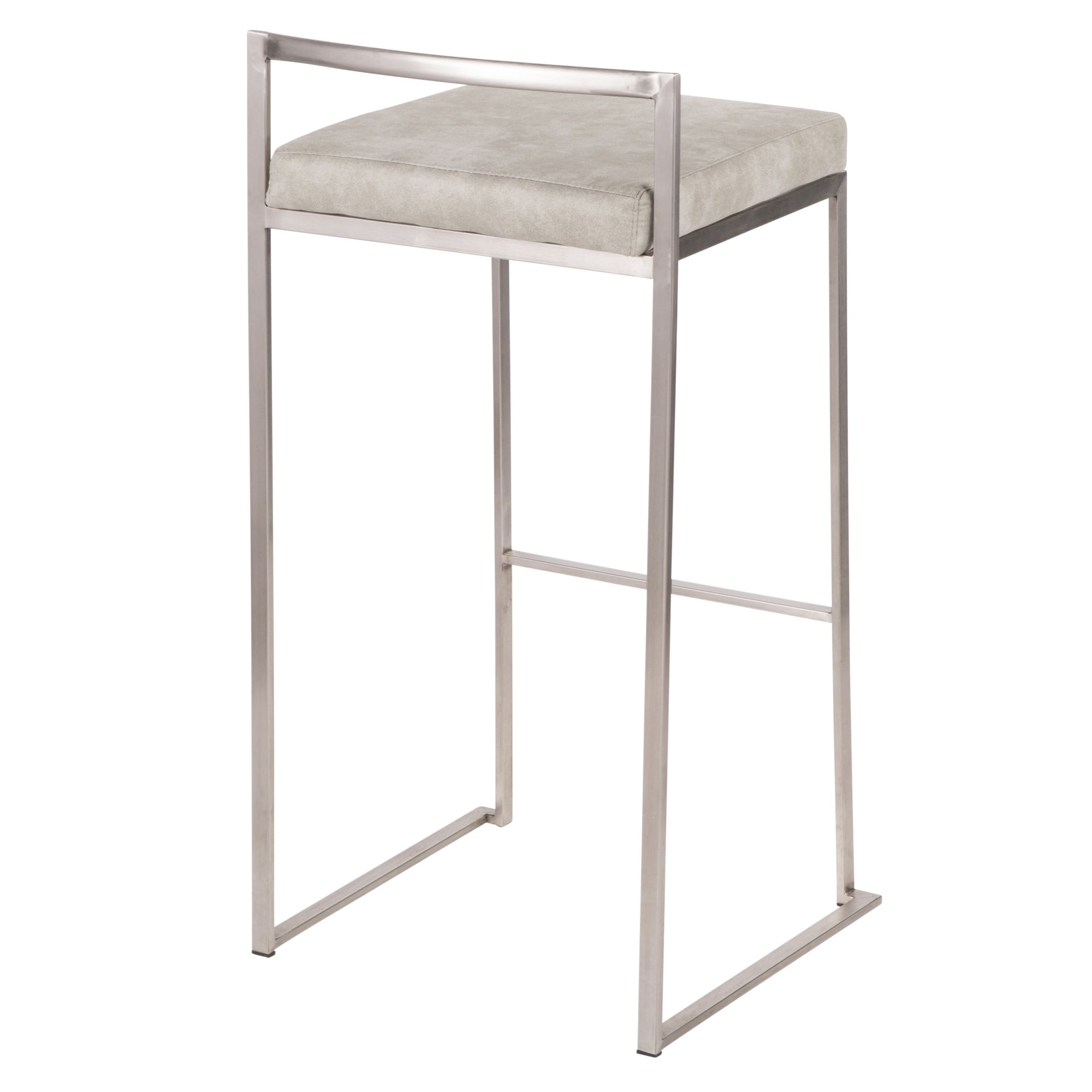 Fuji - Contemporary Stackable Barstool (Set of 2) - Light Gray - Image 4