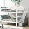 Full Over Full Stairway Bunk Bed With Storage And Guard Rail For Bedroom - White - Image 16