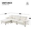 L Shaped Convertible Sectional Sofa 4 Seat Tufted Couch Set With Two Tone Adjust Legs Cloud Movable Ottoman - White - Image 16