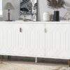 Modern TV Stand With 3 Doors And Adjustable Shelves For Living Room, Fits TVs Up To 70" - White - Image 6