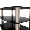 5 Tier Tempered Glass Side Table, Stainless Steel Frame End Table For Living Room, Bedroom - Black - Image 12
