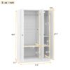 3 Door Shutter Wardrobe With Shelves - White - Image 10