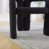 Contemporary Designed Teddy Fabric Upholstered Accent / Dining Chair - Black - Image 18
