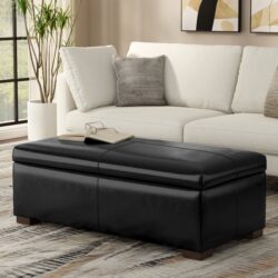 Gabbie - Rectangular Storage Ottoman - Black