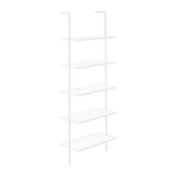 Etagere Bookcase Ladder 5 Tier For Office - White