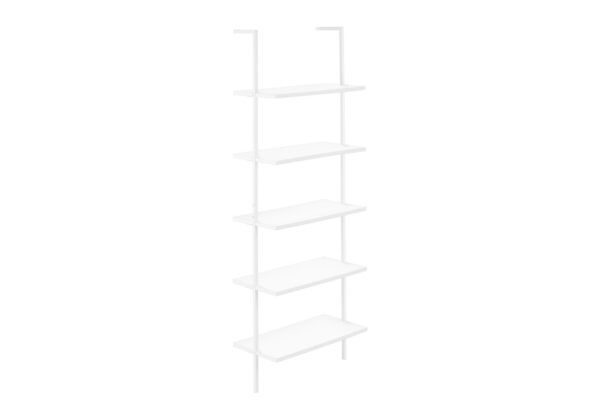 Etagere Bookcase Ladder 5 Tier For Office - White
