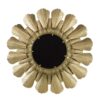 Round Metal Mirror With Trumpet Vine Motif - Gold - Image 7
