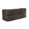 Floor Sofa With 2 Pillows, Convertible Plush Corduroy Foam Filled Sleeper Sofa Bed - Coffee - Image 14
