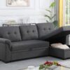 Lucca - Linen Reversible Sleeper Sectional Sofa With Storage Chaise - Dark Gray - Image 5