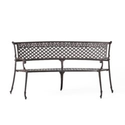 Sector - Bench With Curved Design And Diamond Cross Seat - Copper