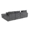 Sectional With Bluetooth Speakers L Shaped Couch With Console USB Charger, Cup Holders Storage Ottoman Deep And Wide Seat Cloud Sofa - Dark Gray - Image 8