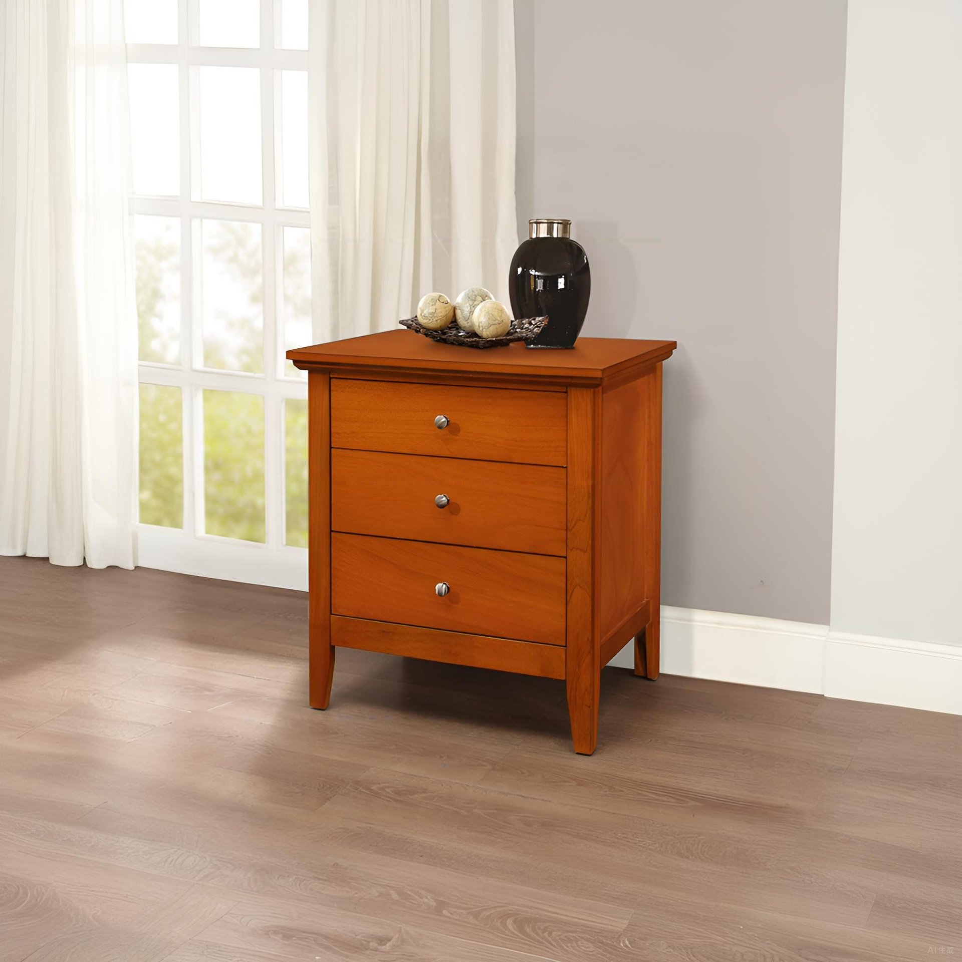 3 Drawer Nightstand - Oak - Image 2
