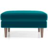 Amber - Mid-Century Modern Square Upholstered Ottoman - Blue - Image 2
