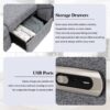 Power Recliner Sectional Sofa Home Theater Reclining Sofa With Two USB Ports, Two Storage Drawers For Living Room - Gray - Image 6