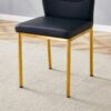 Luxury Simple Chair (Set of 4) High Resilience Dining Chair With Metal Legs - Black / Gold - Image 8