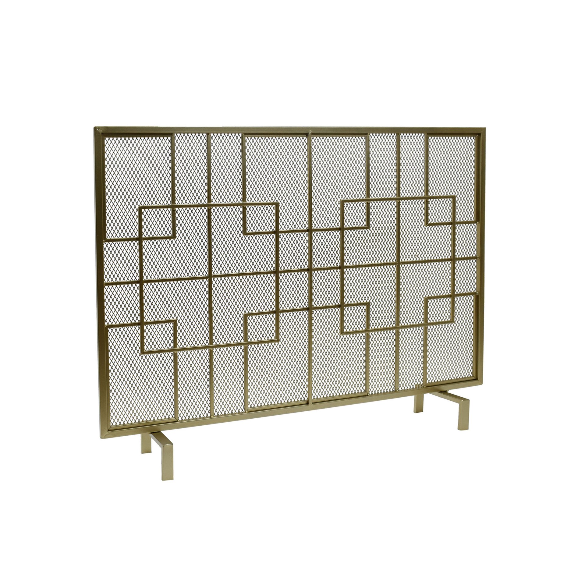 Dorothy - Modern Single Panel Iron Fire Screen - Gold - Image 6